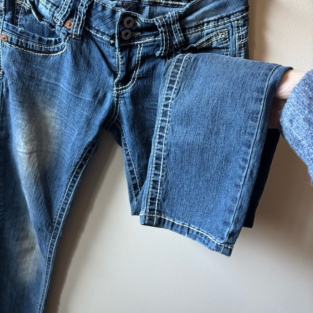 Angels Low Rise Dark Wash Skinny Jeans - Picture 3 of 8